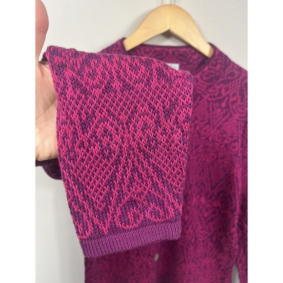 Raffa Womens Cardigan Sweater Size Small 100% Alpaca  Peruvian Pink Art To Wear - Picture 4 of 9